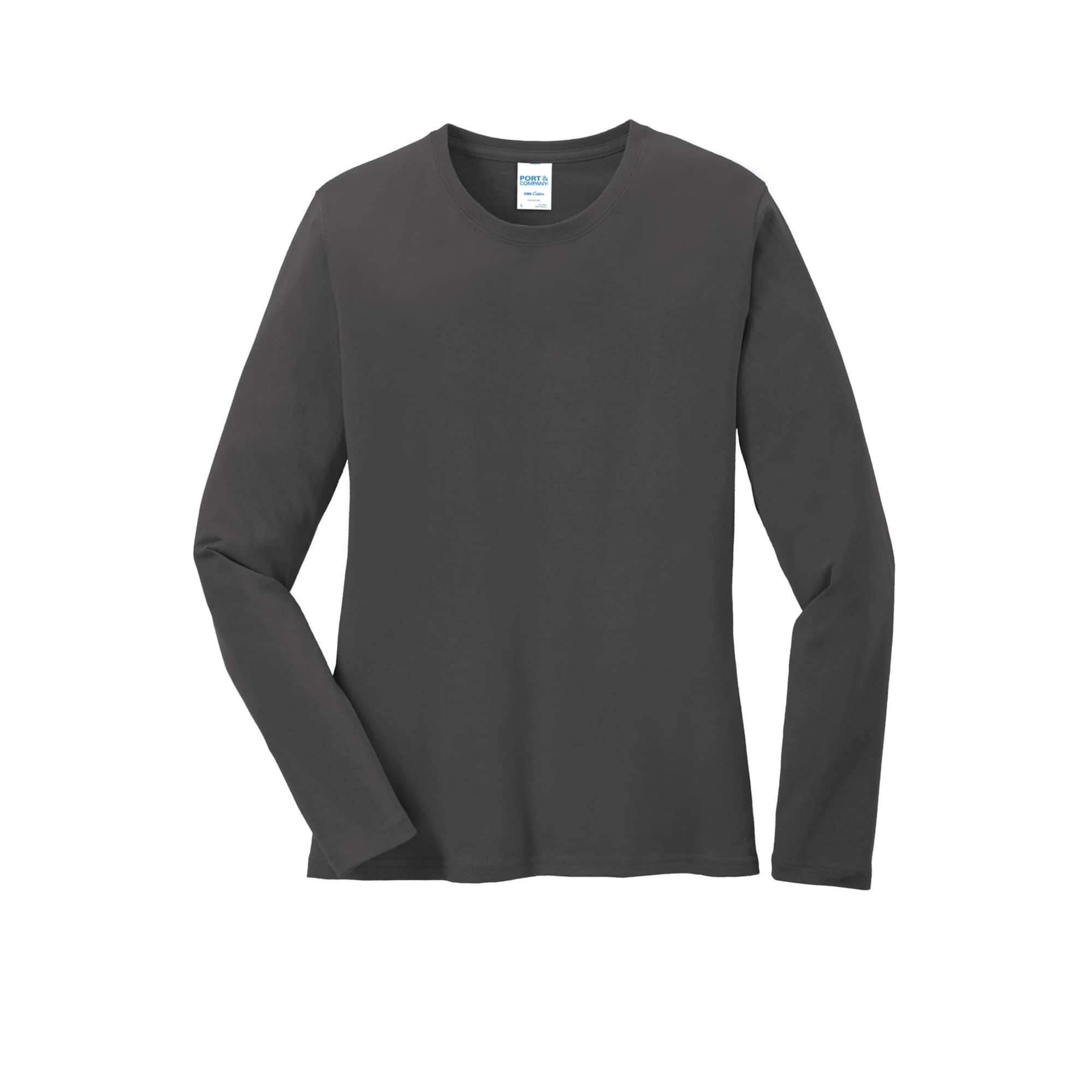 Port & Company® Core Cotton Neutrals Long Sleeve Ladies T-Shirt